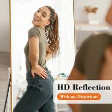 65"X24" High-Quality Full Length Mirror, Aluminum Alloy Frame Ensures Stability, Standing Design For Bedroom, Gold - Rect-gold - View 4