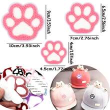 WENSIDUO 3pcs Cute Paw Print Patches,Kawaii Animal Paw Patches, Mix Cute Dog Paw Cat Paw, No-Sew Adhesive Embroidered Patches For Clothes, Accessories,Patches For Backpacks, Jeans, Pet Lover Gifts,There Are Three Styles: Large, Medium And Small - Cat Paw - View 3