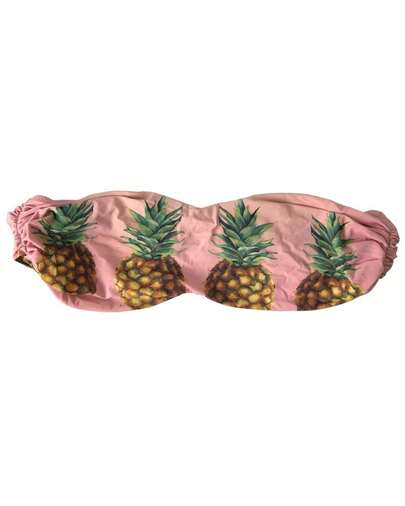 Dolce & Gabbana Pre Loved Pineapple Print Bandeau Bikini Top BIK1746 Women Pink Swimwear