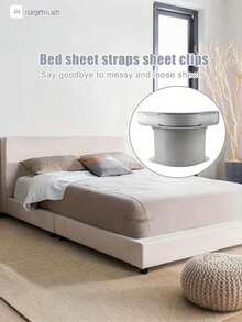 4件套床单固定夹，床单夹子，用于固定床单，加厚床单固定角，适用于所有尺寸的床垫（4个，白色） - 白色緊固件+夾具 - 查看 2