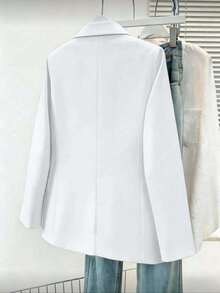 Liu Fashion Tailored Blazer With Lining, 1 Button, Women's Elegant Formal Coat, New Collection, Imported, Excellent Fabric, Beautiful, 1 Button - trắng - Xem 2