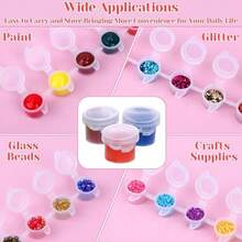 240个带盖空塑料调色盘，40条装（每条6个），每个2毫升颜料容器，适用于课堂美术用品、学校手工、旅行 - 多色 - 查看 2