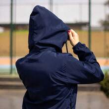 Women's Windbreaker Jacket, Semi-Lined, Water-Resistant, Ultra-Lightweight, Sporty - 藏蓝色 - 查看 2