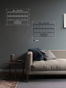 1 Bộ Bảng Lịch Tuần Viết Xóa Khô, Bảng Acrylic Trong Suốt Để Treo Tường - nhiều màu - Xem 1