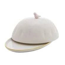 Manteigueira Wolff Birds de Porcelana 16cm x 10cm - Branco - Visão 5