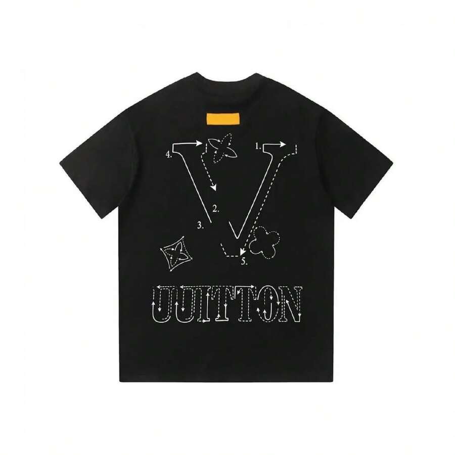 High Quality Designer Luis Viton T Shirt For Men And Women Versatile And  Summer Clothing By Louiseviution Style - màu đen - Xem 1