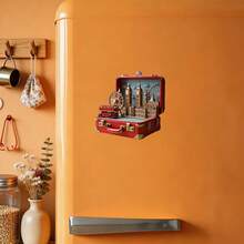 Capture Your London Memories: Retro Suitcase Shaped Fridge Magnet With Miniature City Skyline Featuring Iconic Landmarks - A - View 5