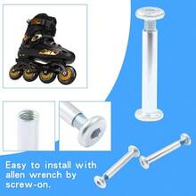 12 Sets Skate Wheel Screw, 6mm/15/64 OD Shaft Hex Socket Screw Axles Roller Skate With Allen Wrench Long - Initial - View 5