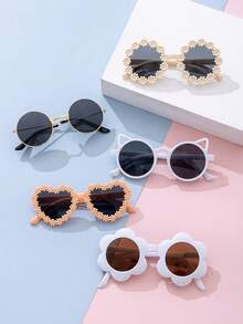 8 Pieces - New Children's Eyewear Set, Cute Little White Flower Eyewear, Various Styles Of Eyewear Sets - Suitable For Outdoor Use. Fashionable Props For Taking Photos On The Beach And By The Sea - Multicolor - View 7