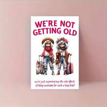 1张趣味生日贺卡，送给女性——“我们不是变老，而是升级！” | 时尚老奶奶设计——退休礼物、派对邀请函、送给妈妈/奶奶/闺蜜的幽默祝福 - 查看 5