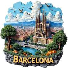 Miniature Versions Of Gaudí's Masterpieces: Barcelona Refrigerator Magnets Featuring Relief Textures, Capturing The Spirit Of Catalan Architecture. - A - View 6