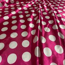 Polka Dot Print Satin Fabric In Various Colors, 1.40m, For Costumes And Parties. - Pink Polka Dot White - View 4