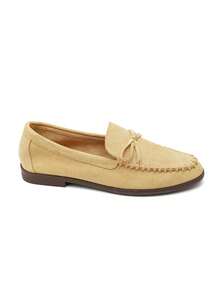 Mocassins Souples In Suédine And Nœud And Coutures Apparentes - Yellow - View 2