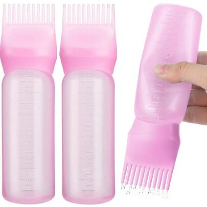 Root Comb Applicator Bottle, Hair Oil Applicator Bottle With Graduated Scale, Hair Oil Applicator For Scalp,Hair Oiling Applicator, For Brush Shampoo Hair Oil Comb Applicator Tool