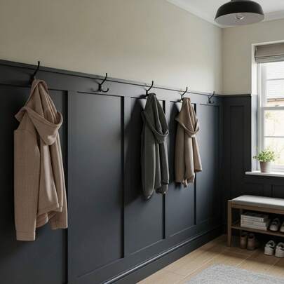 M-V-O 6PCS Premium MDF Wall Panelling Strips DIY Kit Decorative Shaker Style Paintable Wall Panels For Living Room, Bedroom & Hallway Modern Feature Wall Home Décor Upgrade