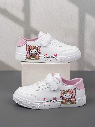  1 Pair Sanrio Fashionable & Affordable Shoes, Casual Sports Children's Shoes, Durable Basketball Shoes, Suitable For Daily Wear And Outdoor Activities, Christmas Gift, Light-Up Shoes, Outdoor Play Shoes, Fun Design Shoes, Cartoon Print Shoes, Breathable Fabric Shoes, Flexible Sole Shoes, Kids' Athletic Shoes, Sports Shoes, Holiday Gift, 2D Flat
