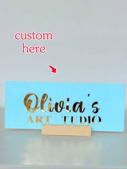 1PC Gold Mirror High-Grade Acrylic Reception Room Signage | Custom Personalized Signs For Hotels, Restaurants, Home Furnishings, And Jewelry Store Display Stands - 3D Three-Dimensional Creative Lettering, Durable, Colors Available, Custom For Office Seating.