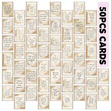 50张圣经经文短语闪卡，基督教经文卡片套装，复古简约设计，包含经文鼓励、激励和启发短语，是送给男士、女士和教会成员的完美礼物，基督教圣经礼物，生日礼物，礼品卡，2.52*3.5英寸 - A - 查看 2