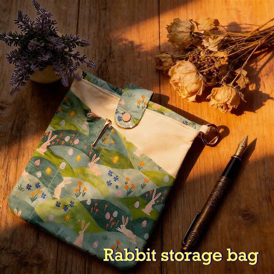 1 chiếc cặp sách hình thỏ thảo nguyên, túi đựng đồ đa năng, túi đựng văn phòng phẩm tối giản, tiện dụng cho học sinh.