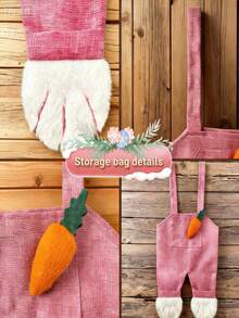 1pc Creative Easter Bunny Suspender Bag, Cute Design Candy Party Gift Bag - Sets - View 4