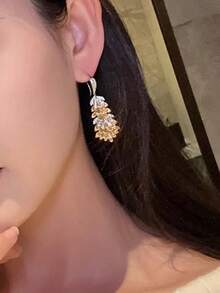 1 Đôi bông tai dáng dài đính đá Cubic Zirconia thanh lịch dành cho nữ, thích hợp làm quà tặng đám cưới, lễ đính hôn, kỷ niệm, tiệc tùng hoặc quà Valentine. - 1 # - Xem 3