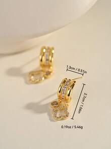 18K Gold Plated Elegant & Cute Earrings, Suitable For Daily Wear And Gatherings - Gold - View 4
