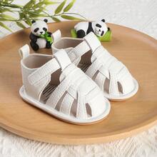 1 Pair Unisex Toddler Breathable Anti-Slip Sandals, Suitable For 0-1 Year Old Infant Boys And Girls, Fit For 1-12 Months Infants, Suitable For Spring, Summer And Autumn - White - View 8