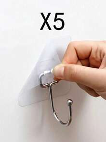 30pcs 33lbs(Max) Transparent Reusable Kitchen Curtain Hooks, Bathroom Towel Hooks, Heavy Duty Self-Adhesive Wall Hooks For Damage-Free Mounting - One Size Fits All - View 14