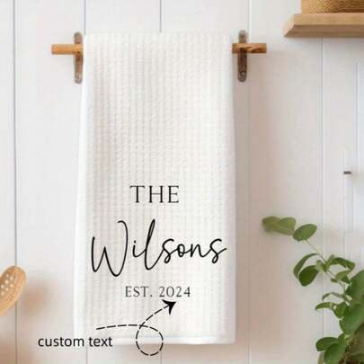 Custom Personalized Dish Towels, Couple Gifts, Custom Wedding Shower Tea Towel Sets, Housewarming And Bridal Gift Options. Personalized Towel Designs With Self-Defined Names Available For Both Dishwcloths