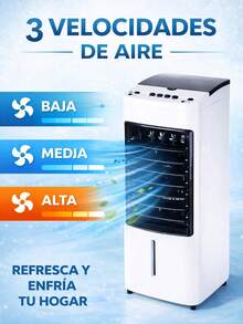 DOSYU Ventilador Portátil Enfriador Aire Acondicionado Clima Frío Color Blanco Termómetro Termostato Cooler Silencioso Abanico 3 Velocidades Ajustables Capacidad del Depósito de Agua 4.5 Litros - Tipo de Enchufe B USA (110-127V) - Ver 6