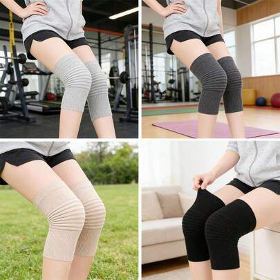 New! 1 Pair Knee Warmers, Unisex Seamless Design, Knee Joint Protection For Cold Legs & Air-Conditioned Rooms, Warm Knee Guard For Sports, Home, Elderly, Skin-Friendly & Breathable