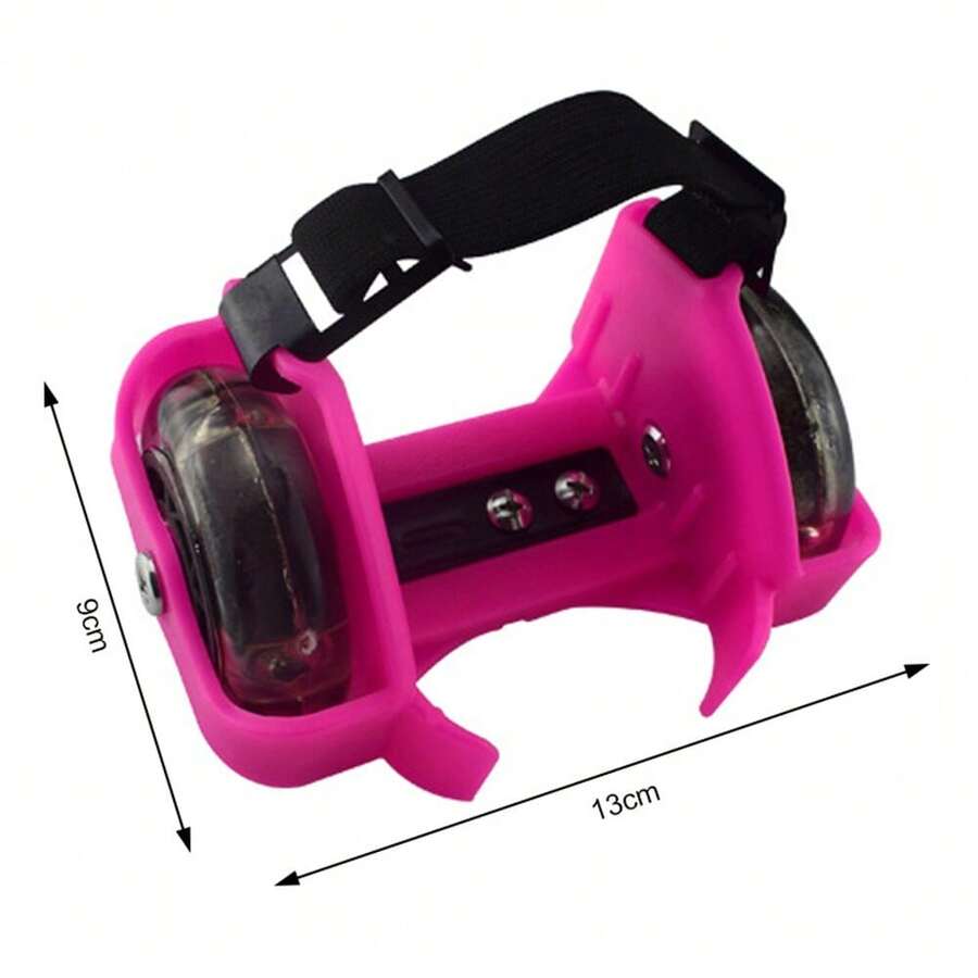 Patines de Talón Ajustables con Luces LED que se prenden por fricción, no es recargable ✨ | Soportan hasta 70 kg | Diseño con Correas Resistentes | Ideales para Niños y Principiantes | Diversión y Ejercicio al Aire Libre - Rosa Roja - Ver 1