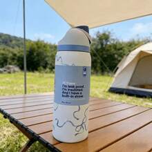 24Oz/32Oz Stainless Steel Water Bottle - Insulated, Sweatproof, Straw Lid, For Sports, Hiking & Everyday Adventure, Keeps Drinks Ice-Cold & Hot For 24Hour, Perfect For Game Day & Outdoor - 藍色領結 - 查看 4