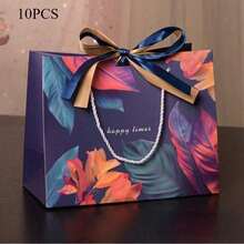 Colorful Gift Bags, Party Gifts, Handbags, Cosmetic Packaging Bags, Universal Paper Bags With Double Ribbons - Multicolor - View 22