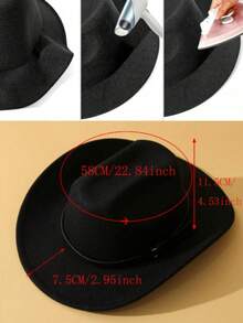 1pc Country And Western Women's Hats, Cowboy, Cowgirl Hat, Cowgirl, Bride,Suitable For Cycling, Parties, Traveling, Weddings And Photography - Multicolor - View 5