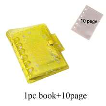 1本透明/全息A7尺寸6孔软封面活页笔记本、计划本、相册、贴纸和卡片夹，包含10张内页 - 彩色 - 查看 10