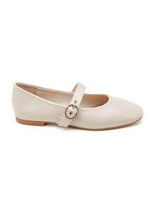 Ballerine Fantaisie à Bride Réglable Avec Boucle – Bout Rond – Style Classique And Confortable - Beige 9798 - View 3