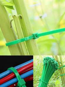 100根园艺捆扎带，包括拉链扎带、塑料薄膜扎带、植物固定带、便携式园艺电缆扎带，适用于园艺和草坪护理 - B - 查看 11