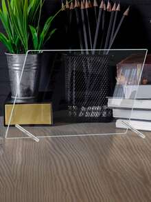 1套透明桌面展示板（含6支白色马克笔）干擦白板磁性板备忘板创意家用白板 - 多色 - 查看 6