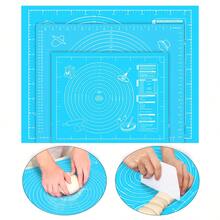 1pc Thick Non-Stick Dough Mat - Reusable, Easy To Clean Rolling And Baking Mat For Pizza, Cake And Cookies - Holiday Themed Kitchen Gadget: Ideal Food Preparation Tool - Blue Kneading Pad - View 1