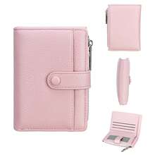 2026 New Women's Wallet & Card Holder 2-In-1, Zipper Short Wallet With Litchi Texture, Fashion Multi-Card Slots Coin Purse - Multicolor - View 6