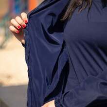 Women's Windbreaker Jacket, Semi-Lined, Water-Resistant, Ultra-Lightweight, Sporty - 藏蓝色 - 查看 3