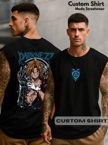Edward Elricc Darknezzz Oversized Tank Top Fullmetal Alchemist Sleeveless Streetwear - 黑色 - 查看 2