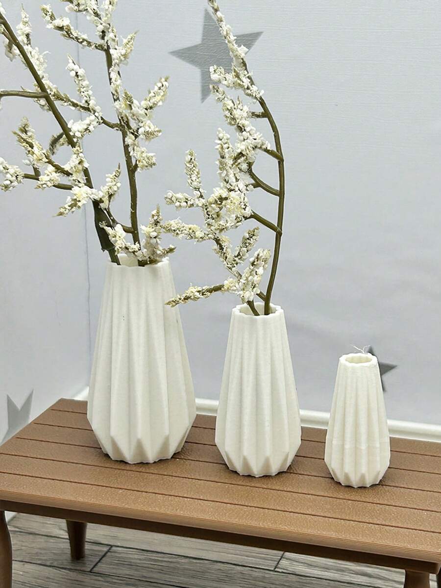 3件組塑膠微景觀迷你花瓶(不含植物)桌面小飾品,可用於花藝插花、仙女花園裝飾花瓶 - 3個/套花瓶 - 查看 1