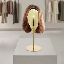 SENDERPICK Mannequin Head With Stand Head Circumference 52cm Tabletop Mannequin Head With Adjustable Height Stand - Gold - 查看 10