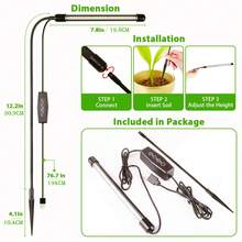 USB全光谱LED植物生长灯，6000K，带控制器，室内园艺，植物开花 - 白紅光 - 查看 8