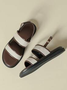 2026春秋新款厚底复古波西米亚风露趾舒适坡跟凉鞋，适合搭配连衣裙、沙滩装和休闲装。 - 咖啡棕 - 查看 7