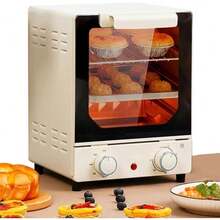DON FELIZ 15L Compact Electric Oven, 800W, Adjustable Temperature 0-250°C And 60-Minute Timer, Mini Oven With Tray And Rack, White And Green Design. Ideal For Small Kitchens - Phích cắm loại EU E (220-240V) - Xem 10