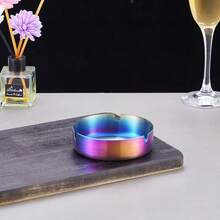 Stainless Steel Round Ashtray - 3.15/3.93/4.72 Inch Round (Silver/Gold), Portable - Suitable For Home, Hotel, Restaurant, Indoor, Outdoor - Multicolor - View 20