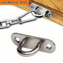 8pcs Stainless Steel Wall Mounting U-Shaped Hooks, Heavy Duty Hangers And Rings - Silver - View 6